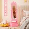 Pink Kids Jewelry Cabinet Crown-Shaped 2-in-1 Lighted Mirror with Storage